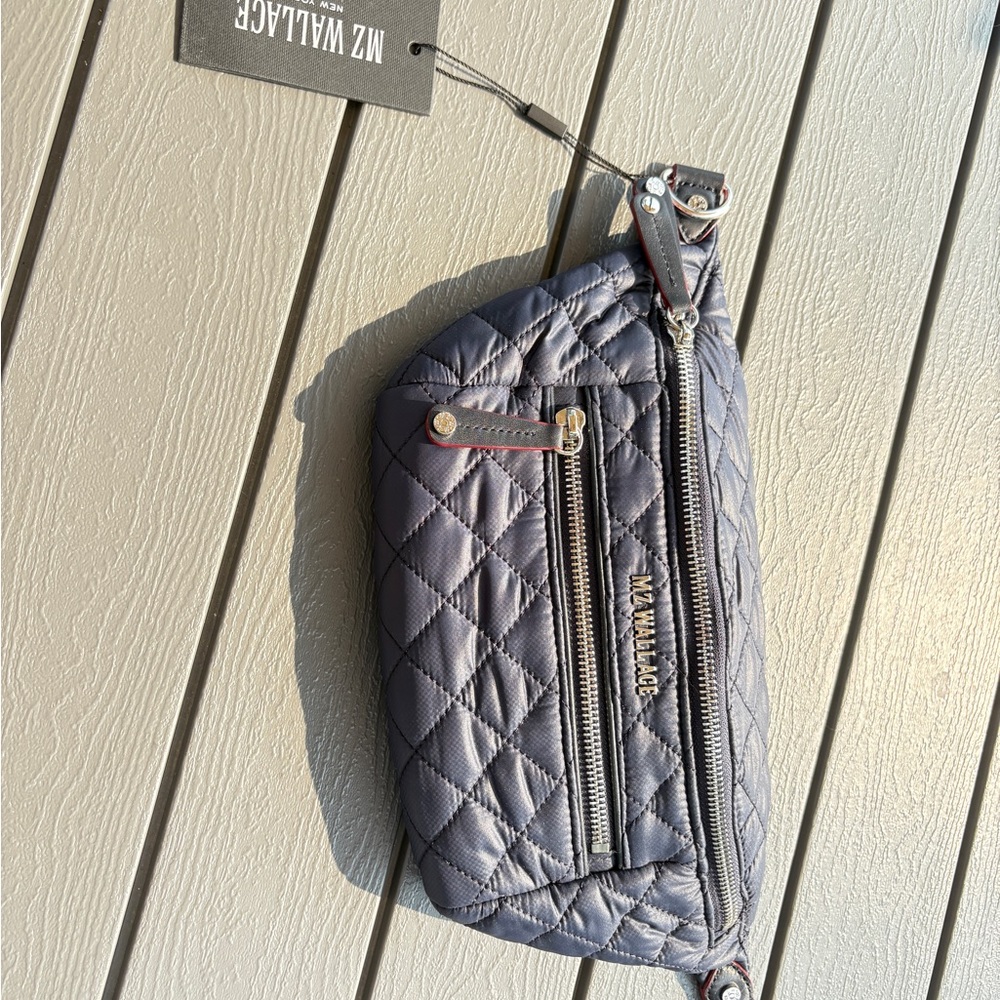 MZ Wallace Quilted Blue Crossbody Bag